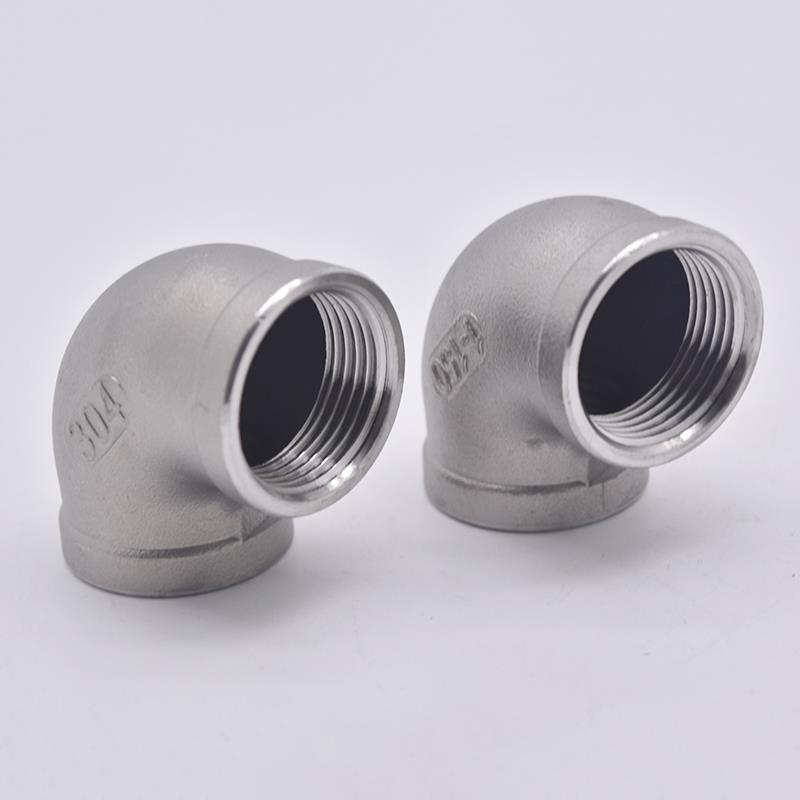 304不锈钢内丝弯头90°弯头丝口内牙弯头DN15 20 50螺纹连接包