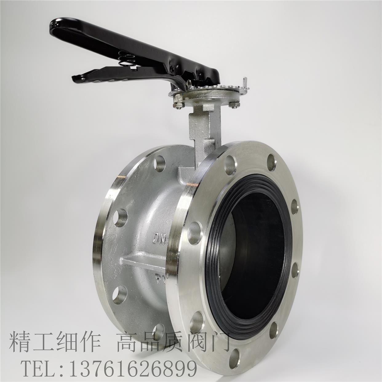 不锈钢涡轮/蜗杆法兰蝶阀 手动手柄软密封蝶阀D341X通径DN3250806