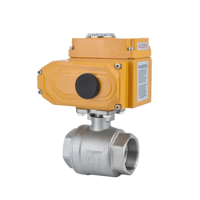 Q911F-16P高温蒸汽内螺纹304不锈钢二片式防爆电动丝扣球阀开关阀