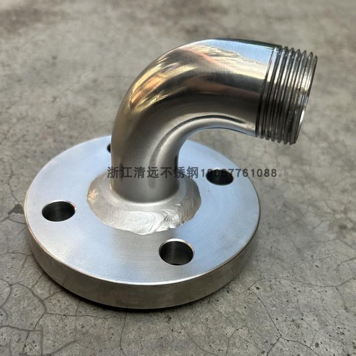 304 316L不锈钢法兰弯头外丝接头螺纹弯头法兰异径 焊接非标定做