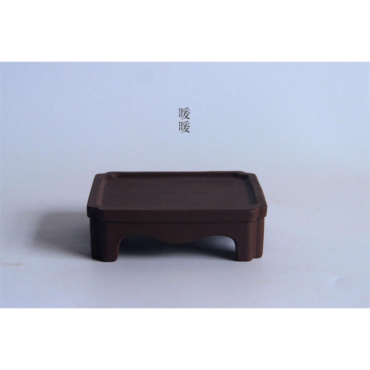 宜兴正品 紫砂花盆底托 精品四方 内径10.3cm