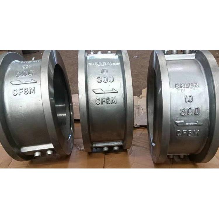 304不锈钢对夹双瓣式止回阀H77X-16P 对夹蝶型软密封止回阀单向阀