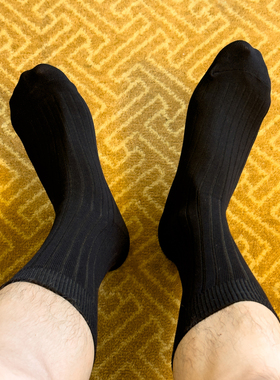 NEAT YEP男士中筒袜组合黑色休闲透气质感条纹素面商务正装袜4双