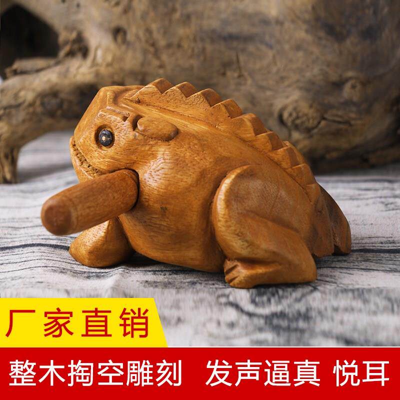 泰国木质青蛙摆件饰旅游纪念手工木雕