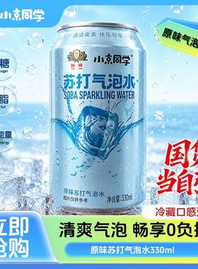 燕京小京同学饮料苏打气泡水0糖0脂330ml原味整箱