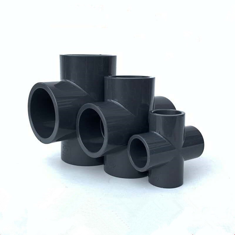 国标昊杉三佑upvc四通pvc四通工业管道给水管配件四通接头 正四通