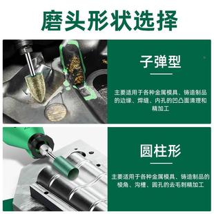 牛皮磨头金属模具玉石抛光轮海绵小电磨打磨头 3mm柄橡胶磨头芝麻