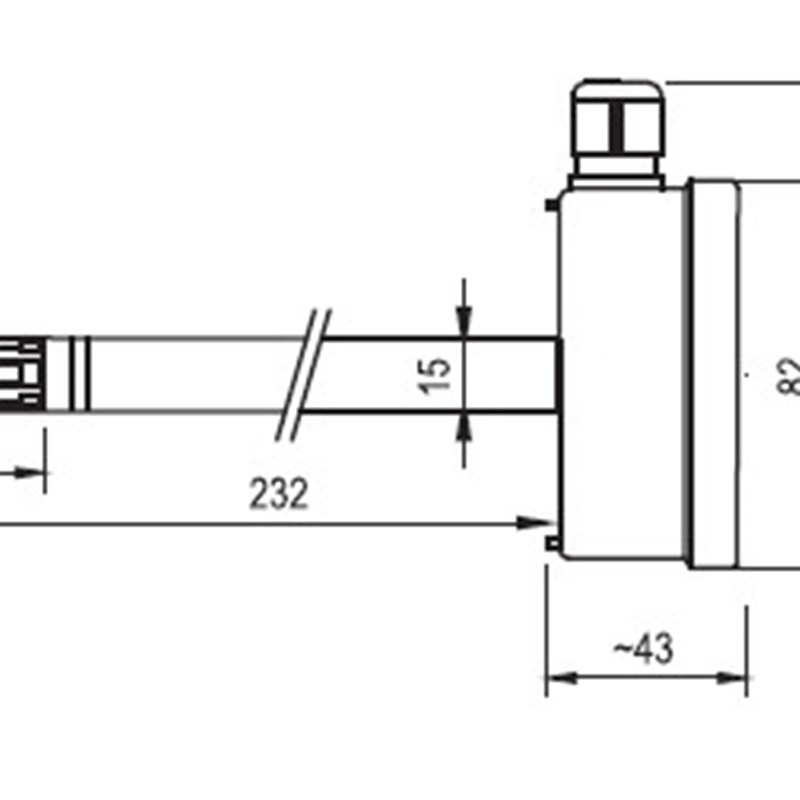 管道式温湿度传感器 HF332-DB1XXXX罗卓尼克管道安装温湿度变送器