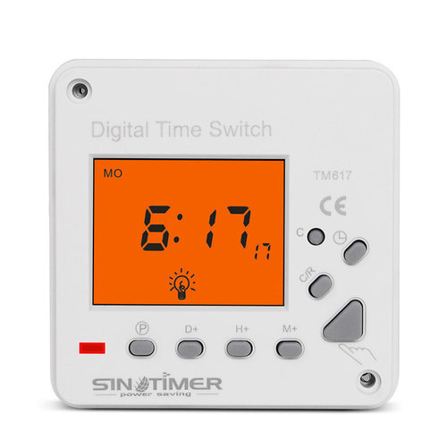 TM617-2智能背光大屏幕时控开关定时器面板安装导轨安装通用220V
