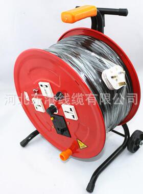 多功能可伸缩柄带轮电缆托线盘3*1.550米移动电缆卷盘