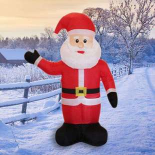圣诞节灯光充气气模4FT圣诞老人节日商场装饰庭院场地布置6FT