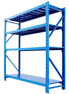 库房工厂铁架子仓储货架重型加厚仓库多层置物架中型家用储物黑色