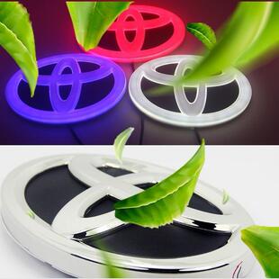 适用丰田发光标卡罗拉锐志逸致霸道威驰RAV4凯美瑞汉兰达4D车标灯