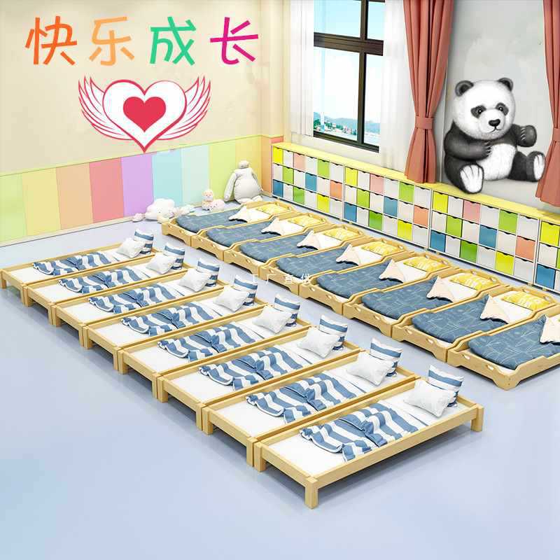 ?幼儿园床简易午睡床实木午休床托管班床多功能床叠叠床批发儿童