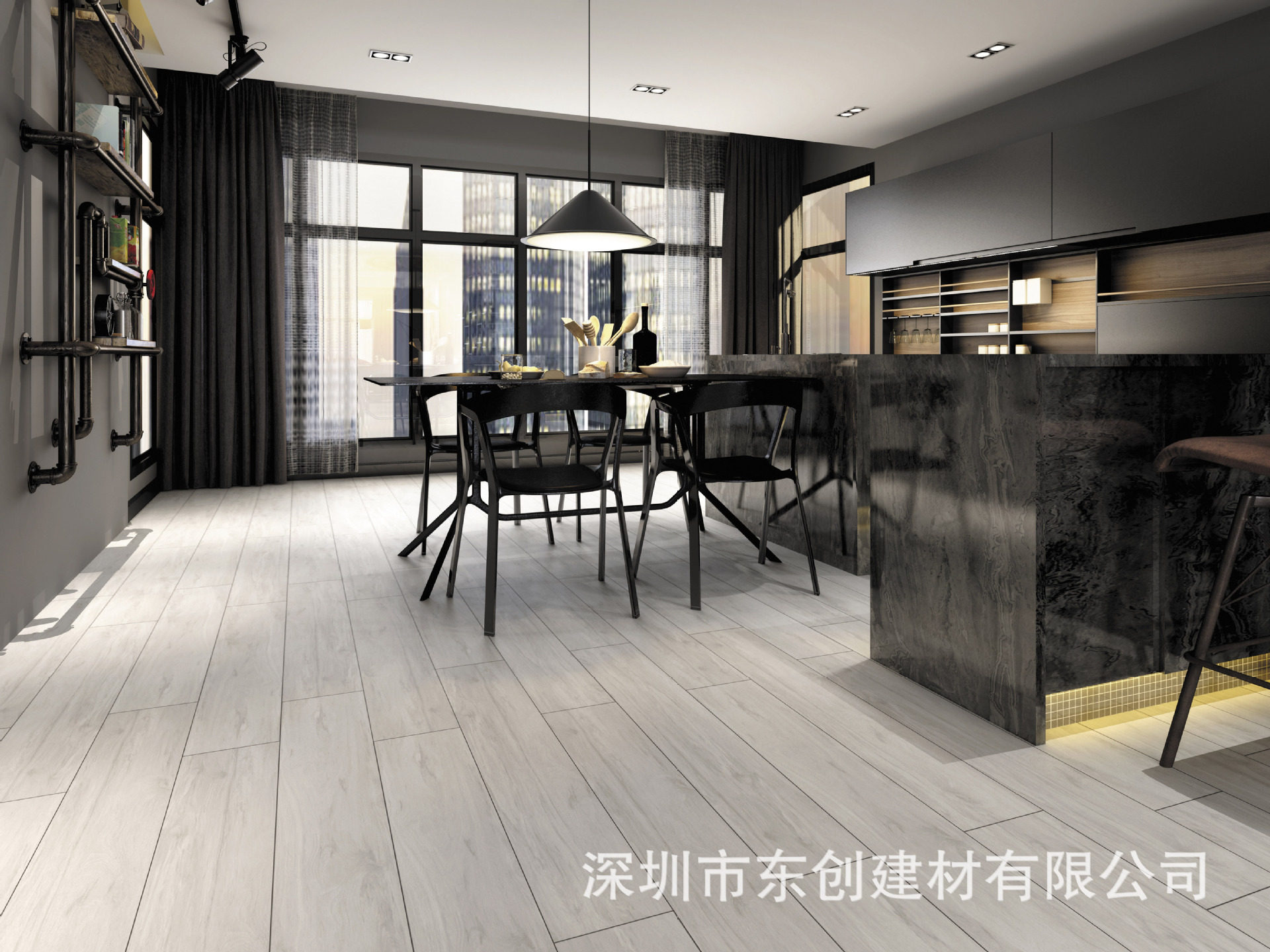 工业风200*1200仿实木木纹地板 防滑地砖 时尚客厅 阳台 卧室地砖