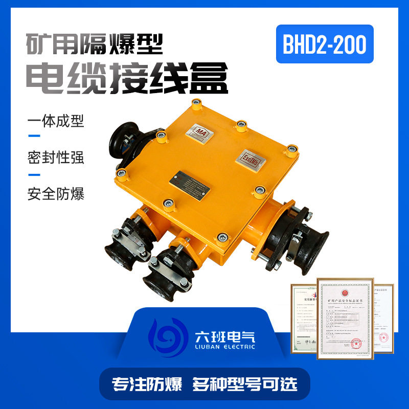 矿用隔爆型接线盒BHD2-100/660(380)-4G 低压电缆分接线盒铸钢