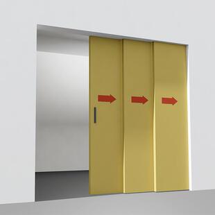 三联动推拉门厨房极窄门滑轮缓冲吊轮轨道联动门配件滑轨