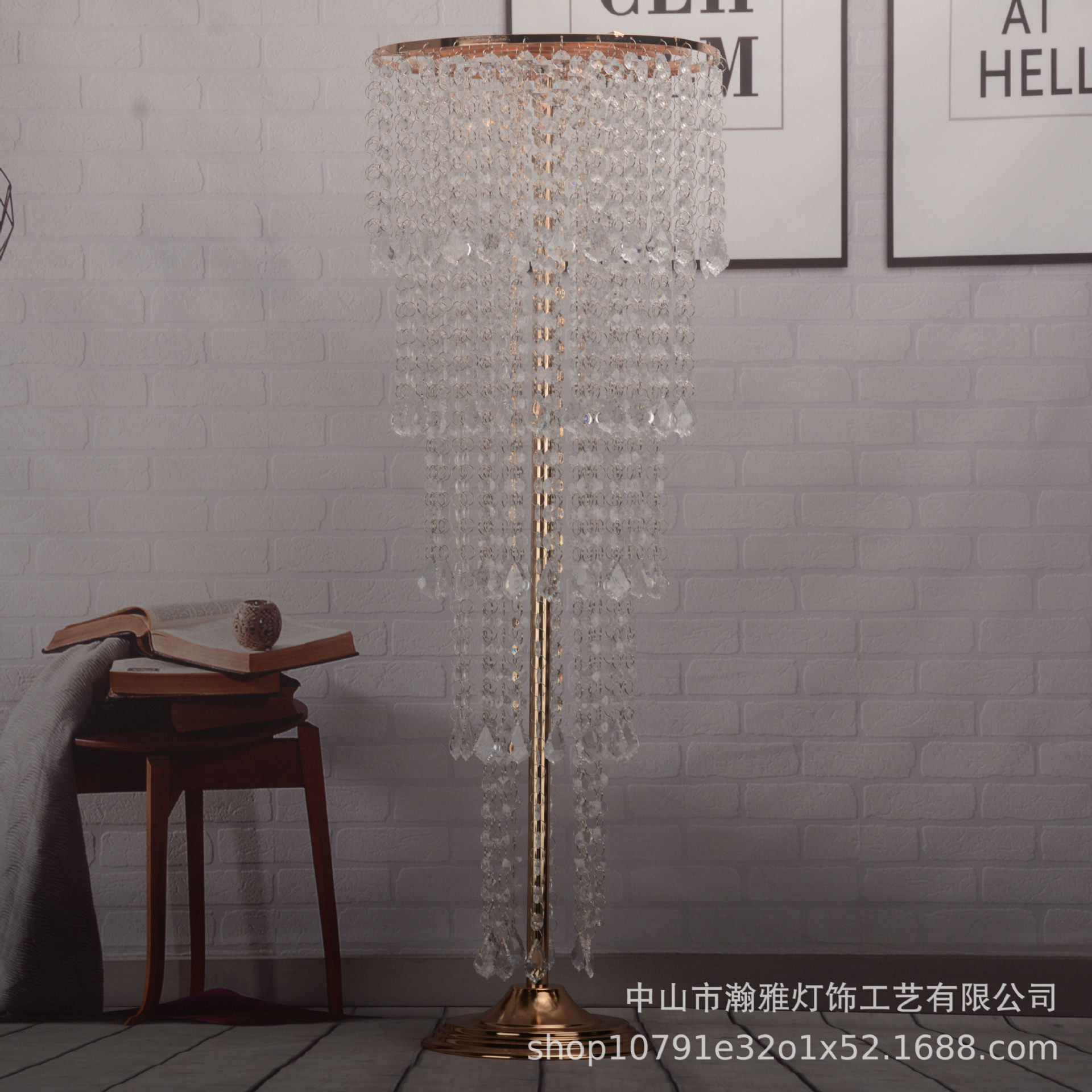 婚庆道具欧式珠帘花器T台路引酒店婚礼花架舞台场地装饰花瓶摆件