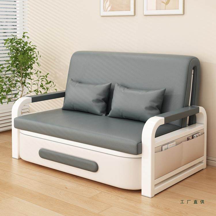 折叠沙发床一体两用2025新款小户型多功能阳台客厅单人实木伸缩床