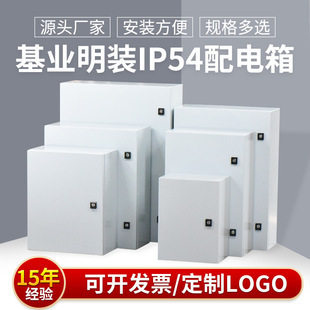 冷轧钢板金属照明配电箱基业明装IP54配电箱小区双开盖空开箱