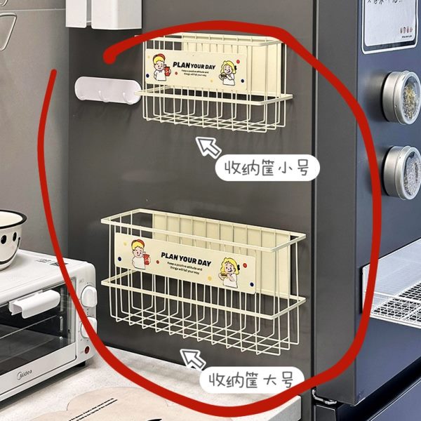 面边冰箱杂物收纳盒收纳神器侧保鲜膜磁吸筐置物架厨房铁艺调料罐