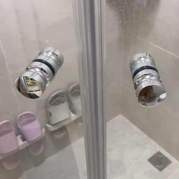 淋浴房移门玻璃门孔把手型单小圆厨房推拉门浴室展示柜门拉手黑色
