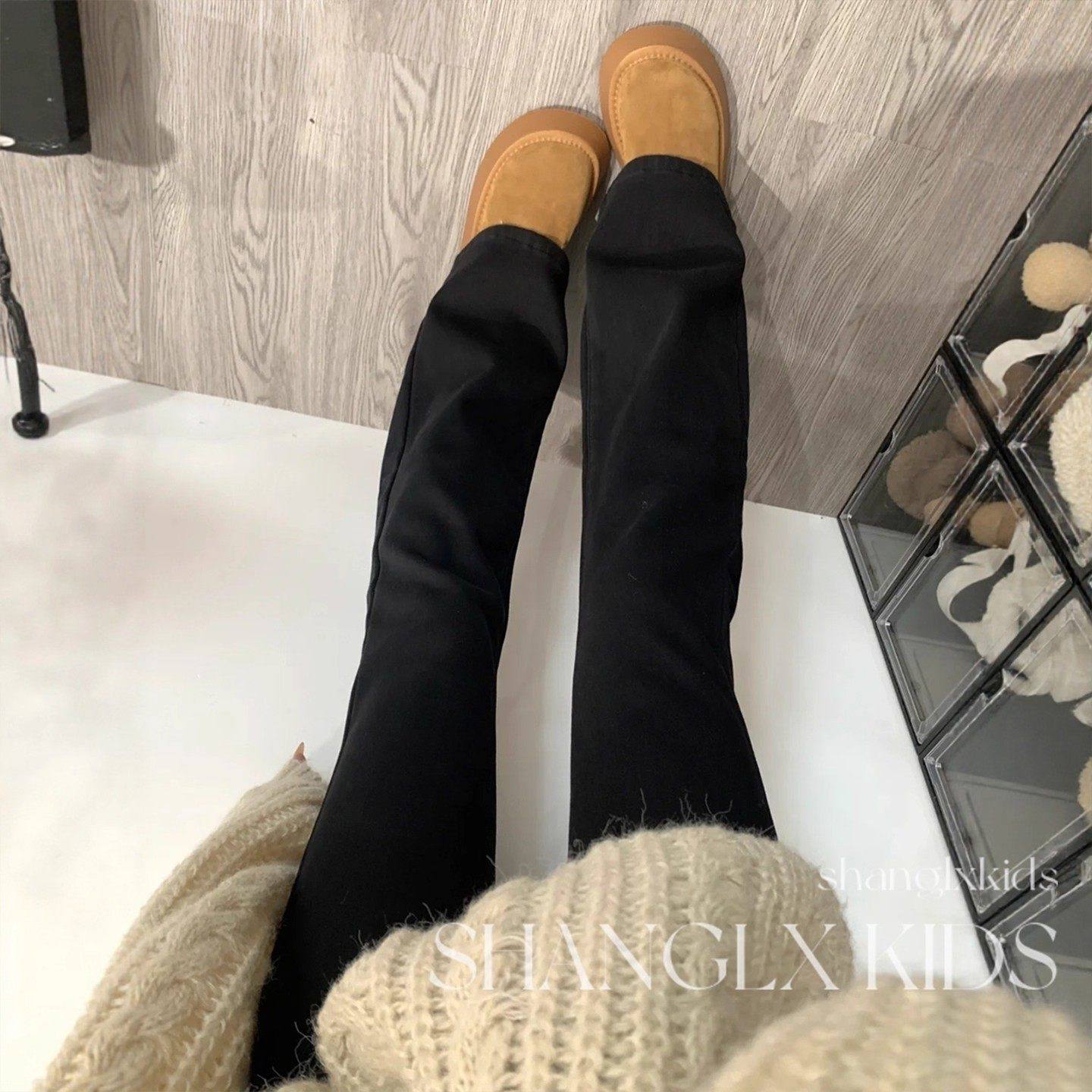 法国Uamtor女童黑色加绒喇叭裤2025秋冬季新款韩系儿童牛仔微喇叭,童装/婴儿装/亲子装,裤子,淘宝优惠券,粉丝福利购,淘宝优惠卷