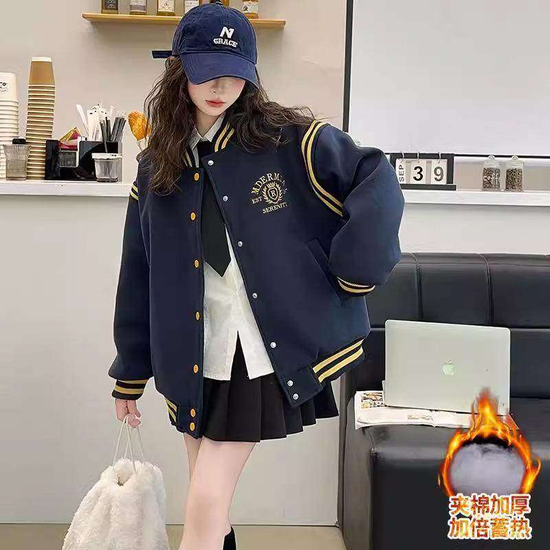 法国Uamtor女童秋冬外套2025新款洋气美式棒球服女孩夹棉加厚上衣,童装/婴儿装/亲子装,普通外套,淘宝优惠券,粉丝福利购,淘宝优惠卷