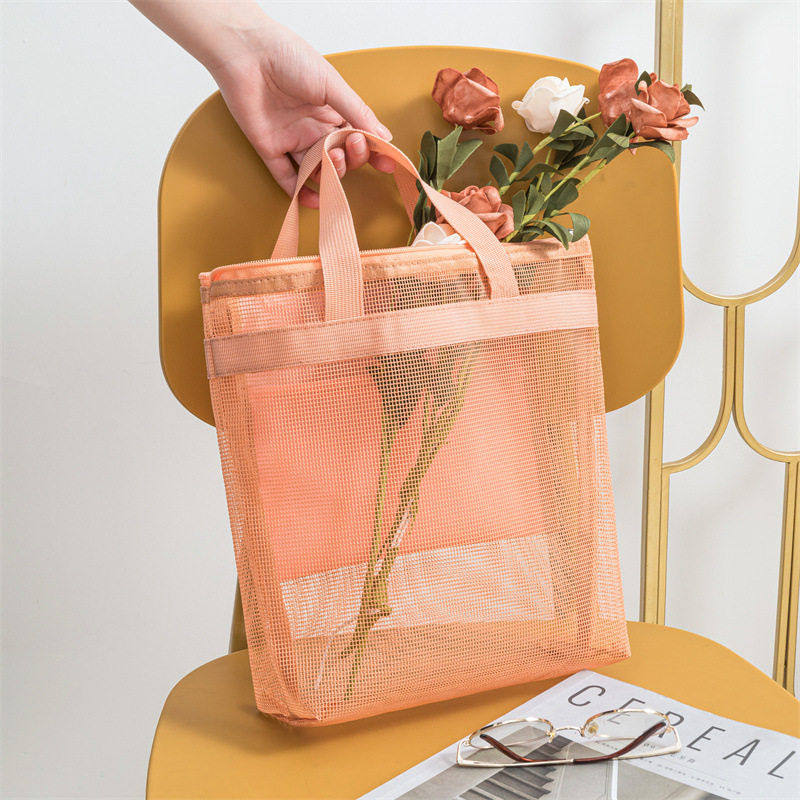 新款网眼手提式洗漱用品收纳包简约大容量透气可视旅行度假沙滩包,家庭/个人清洁工具,洗漱包,淘宝优惠券,粉丝福利购,淘宝优惠卷