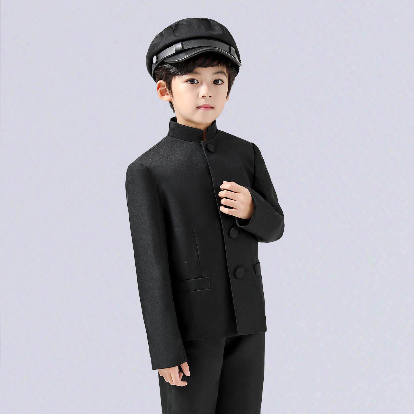 高档儿童山生装演民国学中装小学生表演服合唱服六一出服男童朗诵