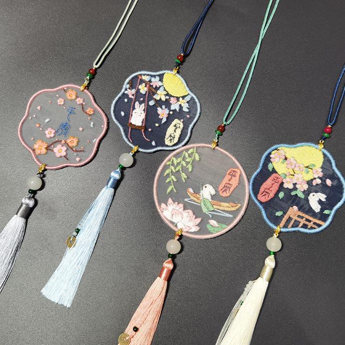 成品刺绣手工卖diy自绣制作平安符绣品车挂件初学者送男女友礼物