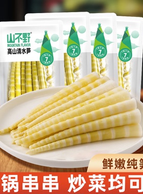 山不野新鲜竹笋嫩嫩笋尖翡翠绿竹笋清水罗汉笋尖火锅串串食材批发