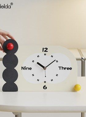 精选Mandelda入户玄关时钟装饰摆件客厅桌面电视柜钟表摆放式家居