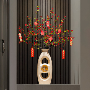 精选落地大型花瓶摆件新中式客厅电视柜沙发旁边入户门玄关屏风装