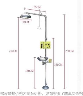 实验室洗眼器 全304不锈钢复合式验厂紧急立式安全喷淋淋浴洗眼器