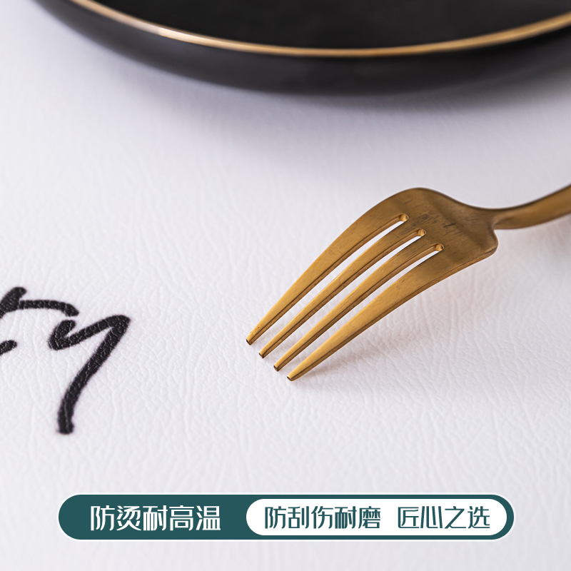 皮革圆桌桌垫转盘桌布轻奢家用防水防油免洗茶几电视柜桌布餐桌垫