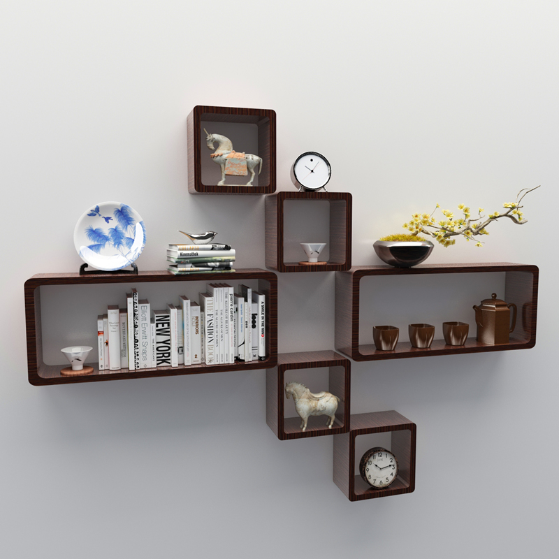 壁挂博古架多宝阁屏风实木置物展示茶叶隔断茶室柜新中式客厅书架