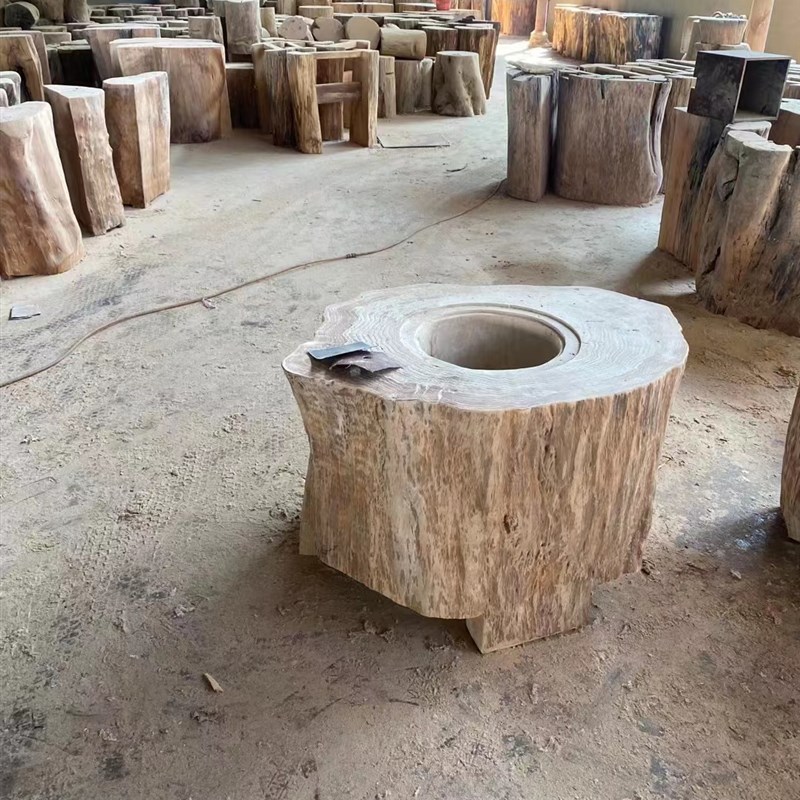 原木实木大板支架木墩茶几原木树桩坐凳木桩圆木凳子木墩茶桌底座