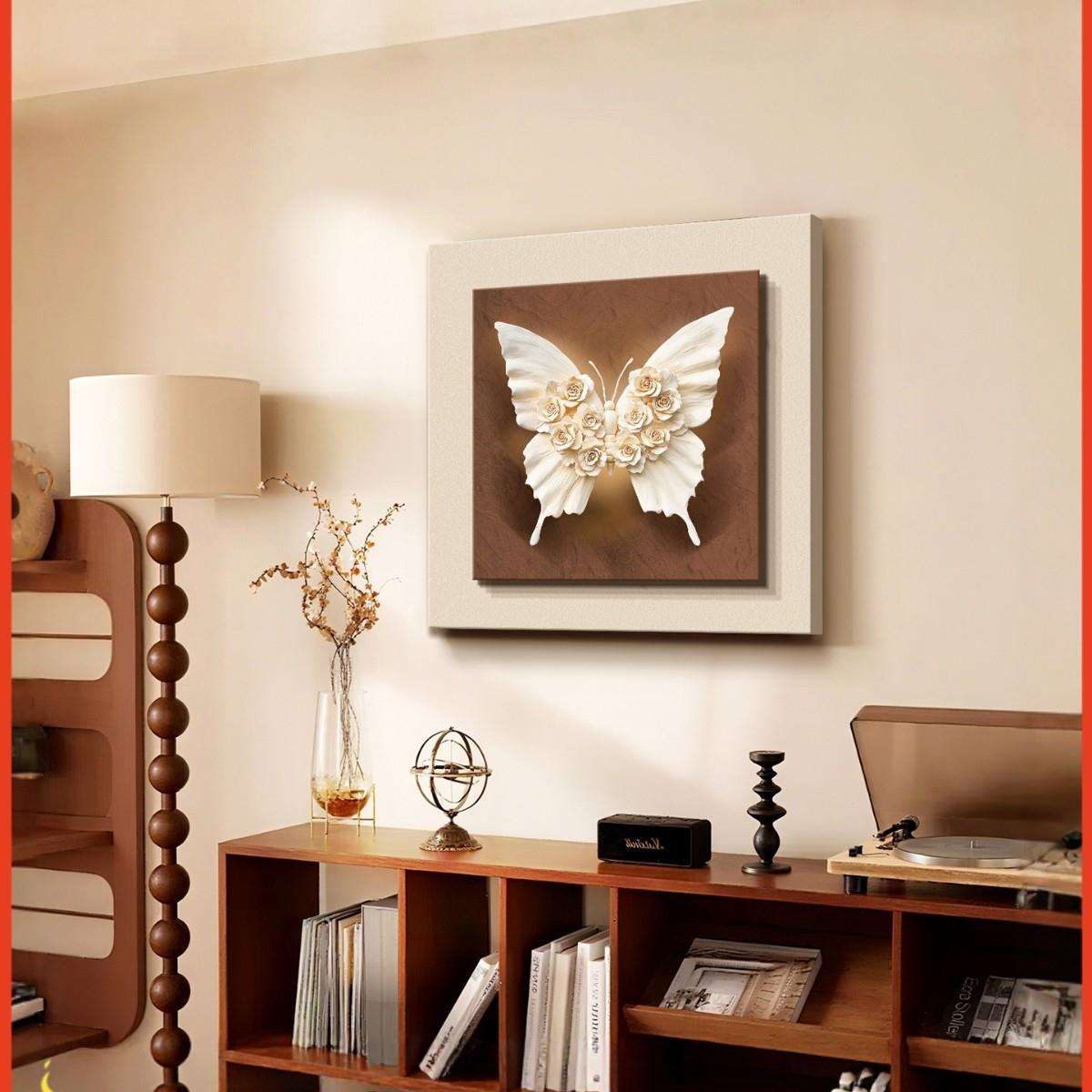 现代简约卧室床头装饰画轻奢高级感主卧房间大象挂画黑白客厅壁画