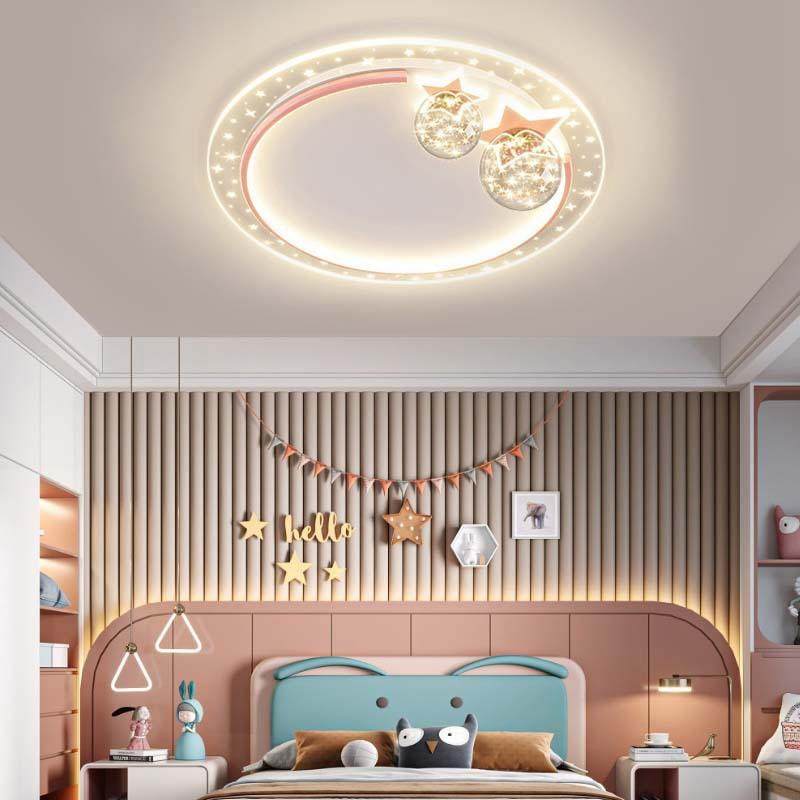 2024新款吸顶灯温馨公主led房间灯儿童房卧室灯中山灯具网红灯