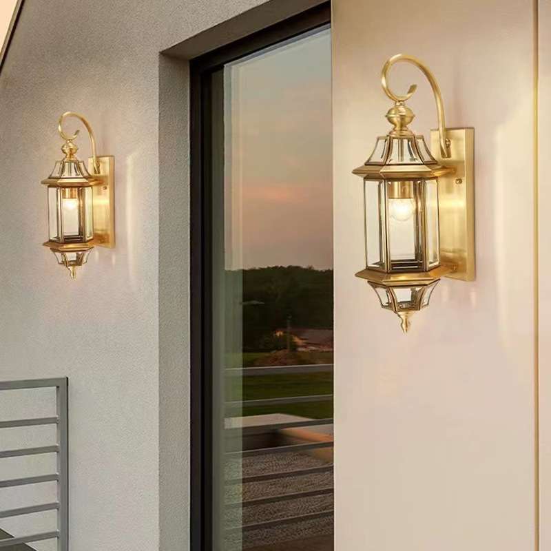 全铜户外壁灯防水大门led灯时尚别墅阳台 过道走廊庭院欧式铜灯具