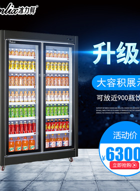 冰力鲜加工定制超市便利店百货饮料展示柜鲜花水果保鲜柜两门分体