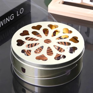 蚊香盘托盘家用带盖接灰盘支架防火防烫创意香炉室内不锈钢蚊香盒
