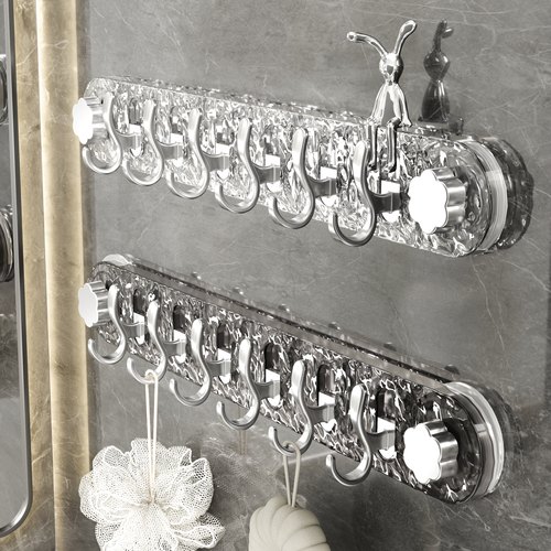 轻奢吸盘挂钩一排强力免打孔