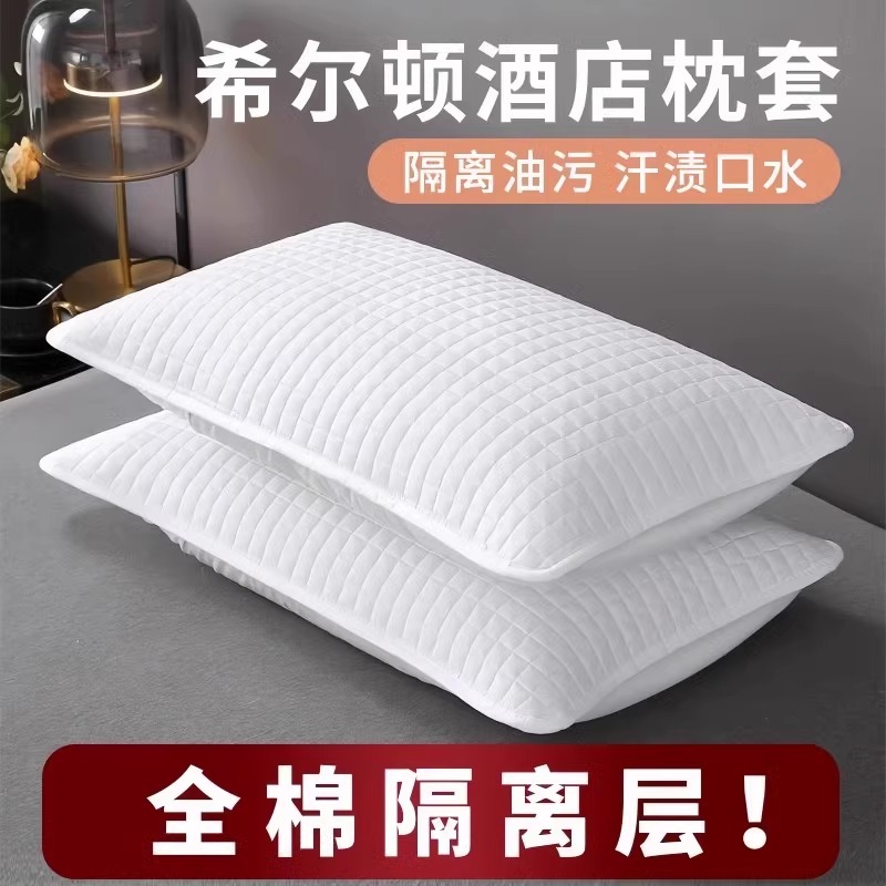 酒店枕头枕芯保护套隔离枕套防脏防汗可拆洗枕头套一对装防螨防汗