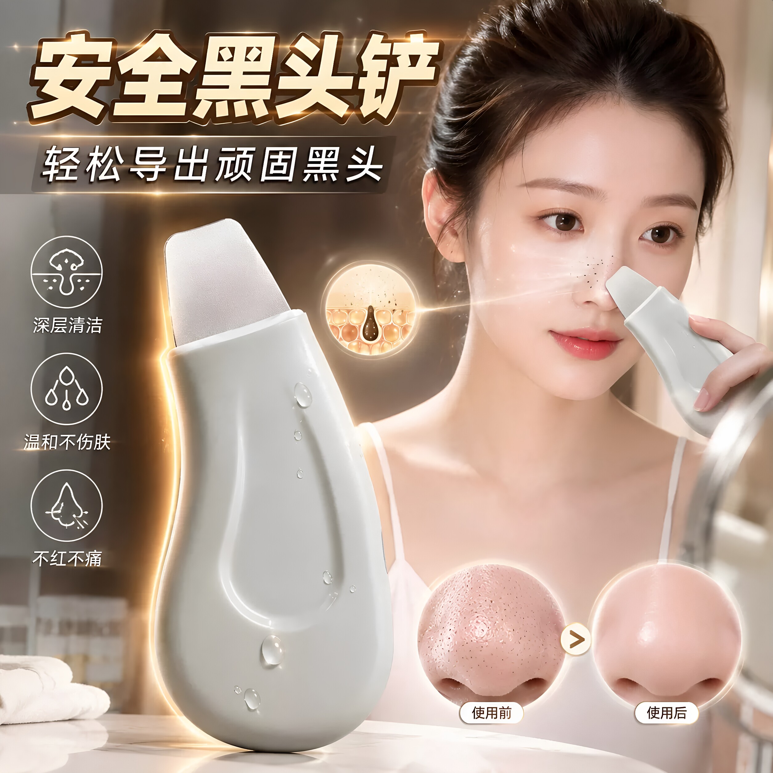 黑头铲刮黑头神器铲皮机脸部美容