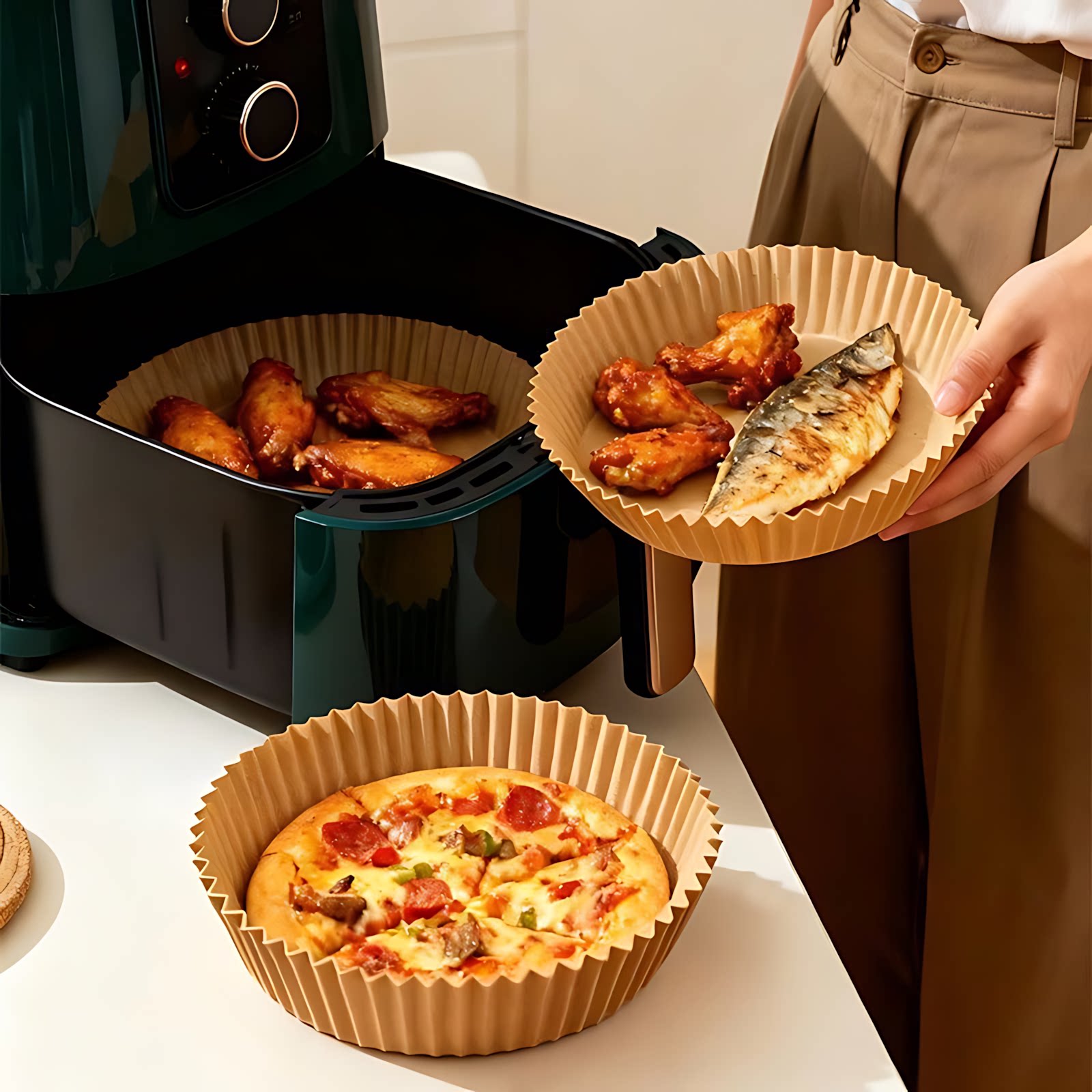 空气炸锅专用纸家用烤箱烘烤食物吸油烤盘碗电烘焙锅子食品级油纸