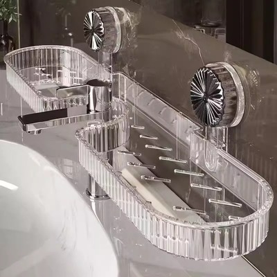 可拆卸吸盘水龙头置物架
