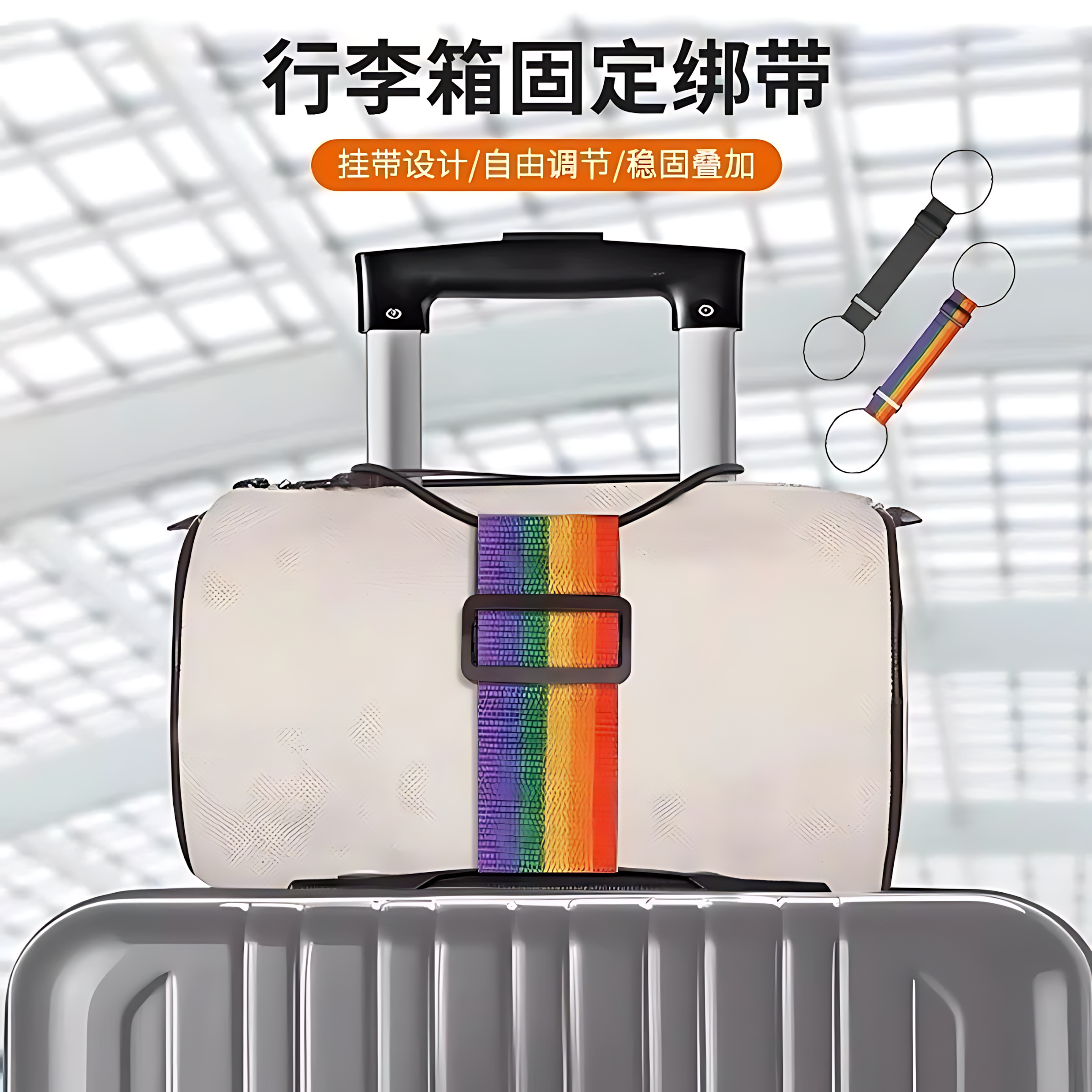 行李箱绑带双肩包旅行箱固定带旅行箱拉杆箱捆绑弹力行李打包带