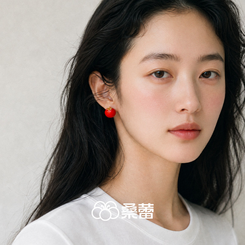 桑蕾番茄耳钉女时尚设计日常百搭2026春夏新款爆款